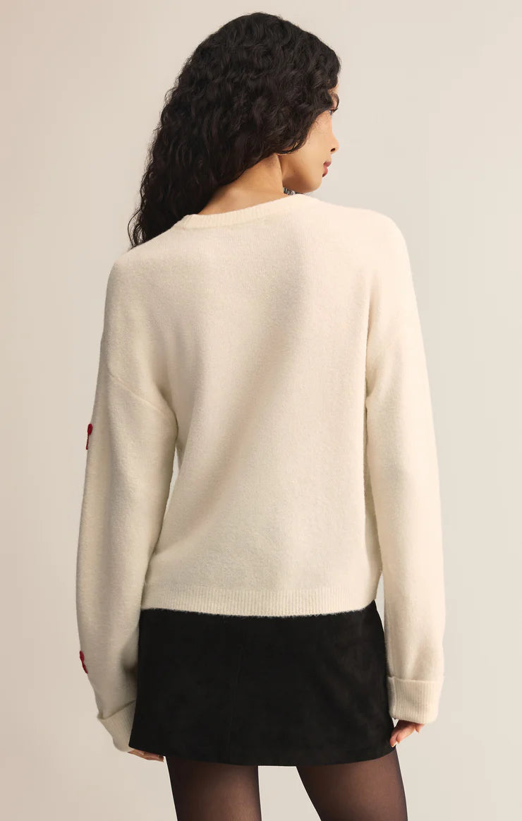 Z SUPPLY - TIE THE RIBBON SWEATER WARM WHITE