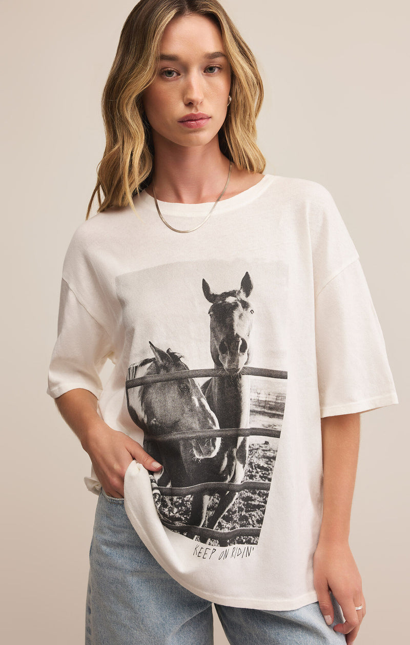 Z SUPPLY - KEEP RIDIN SO CAL OVERSIZED TEE SEA SALT