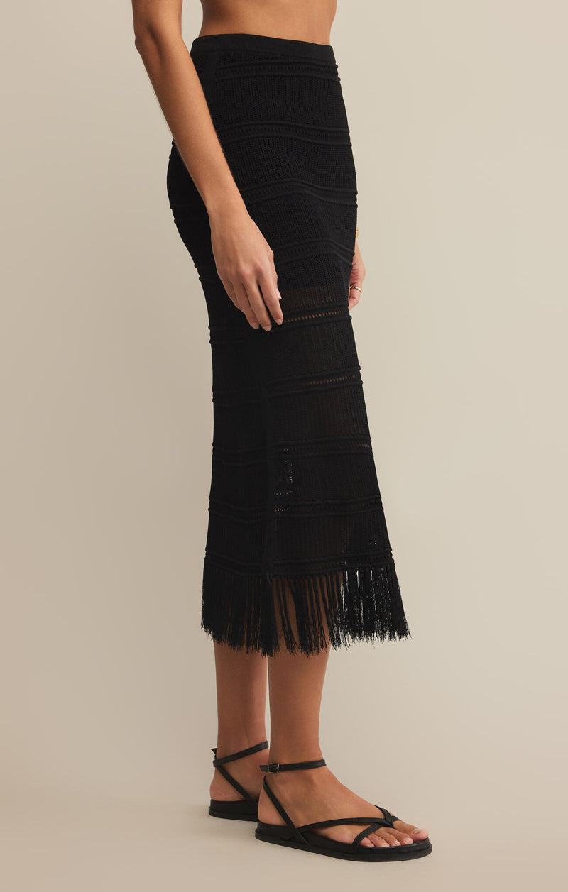 Z SUPPLY - FLYNN CROCHET MIDI SKIRT BLACK