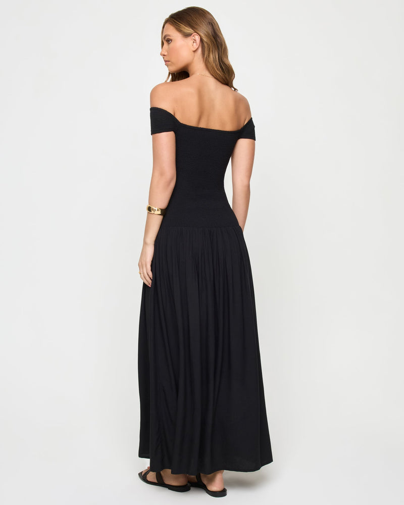 LSPACE - GOING STEADY MIDI DRESS BLACK