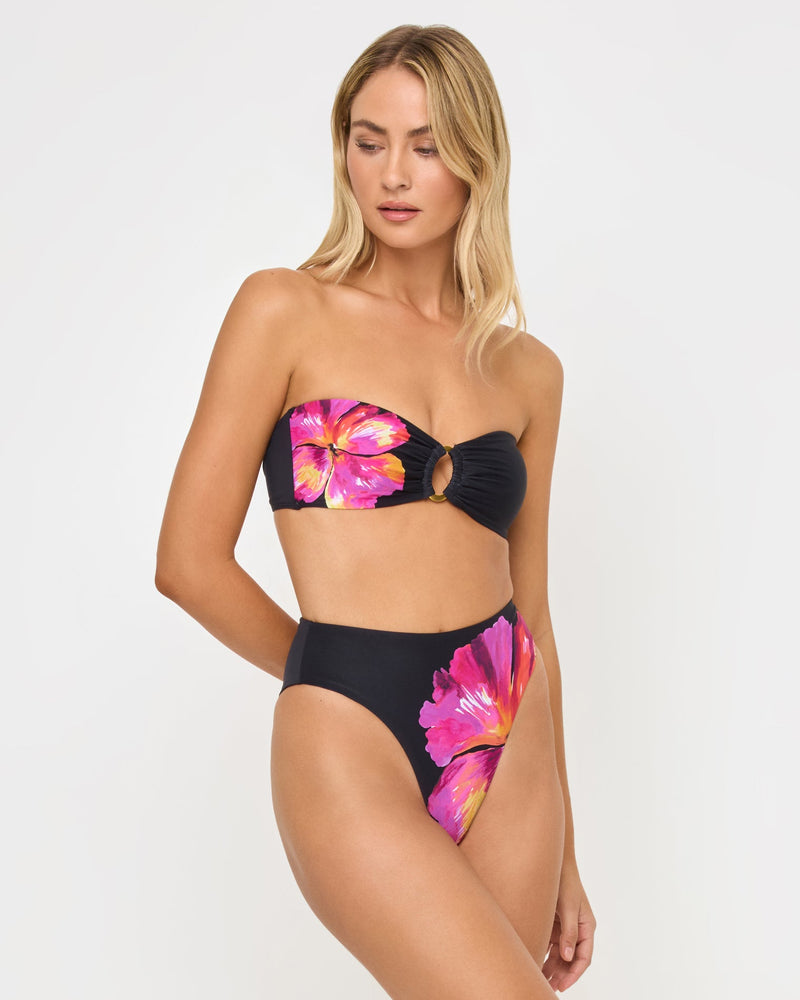 LSPACE - SAVANNAH BIKINI BOTTOM AFTER MIDNIGHT HIBISCUS