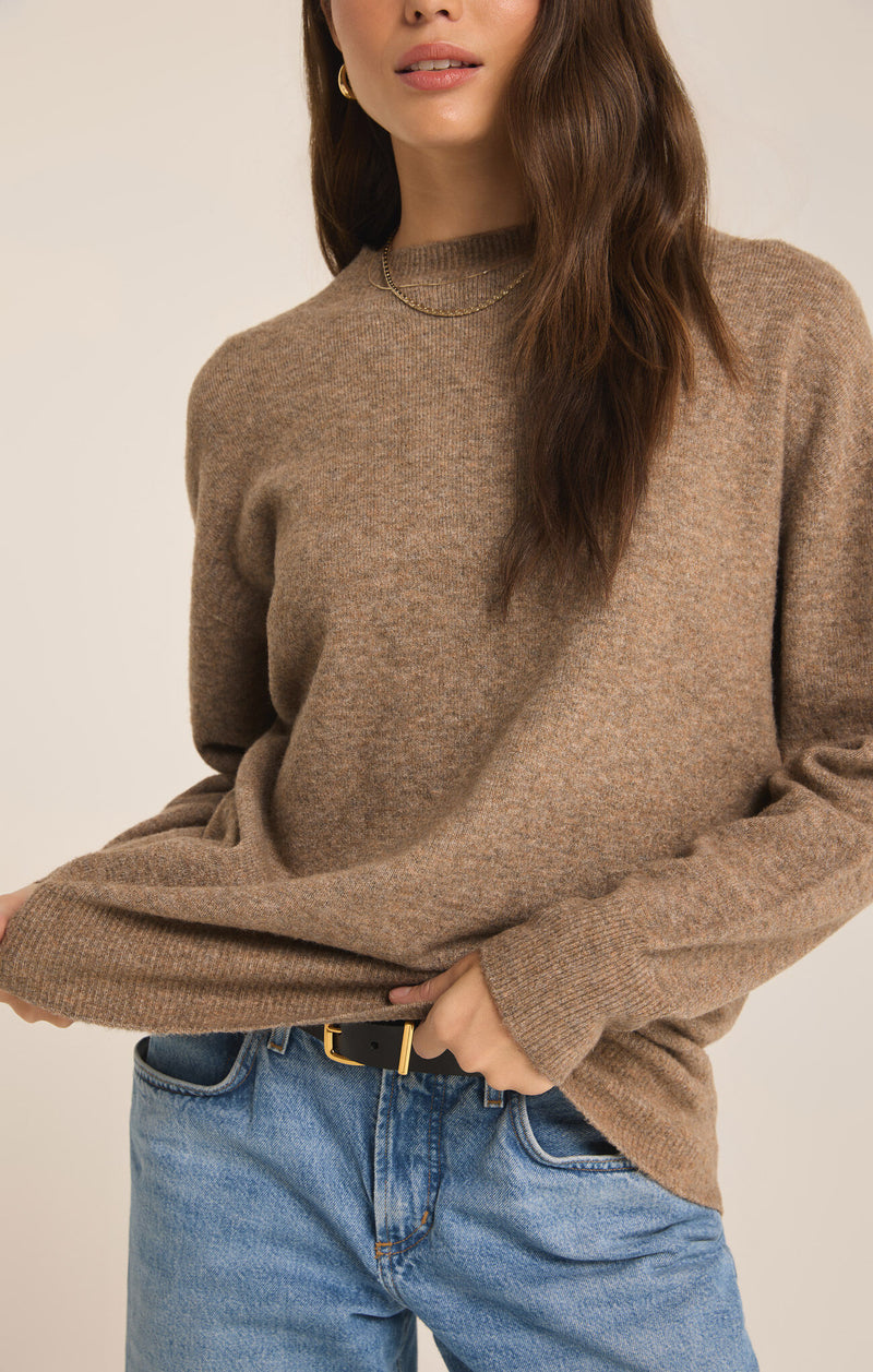 Z SUPPLY - GIA CREW NECK SWEATER CHAI