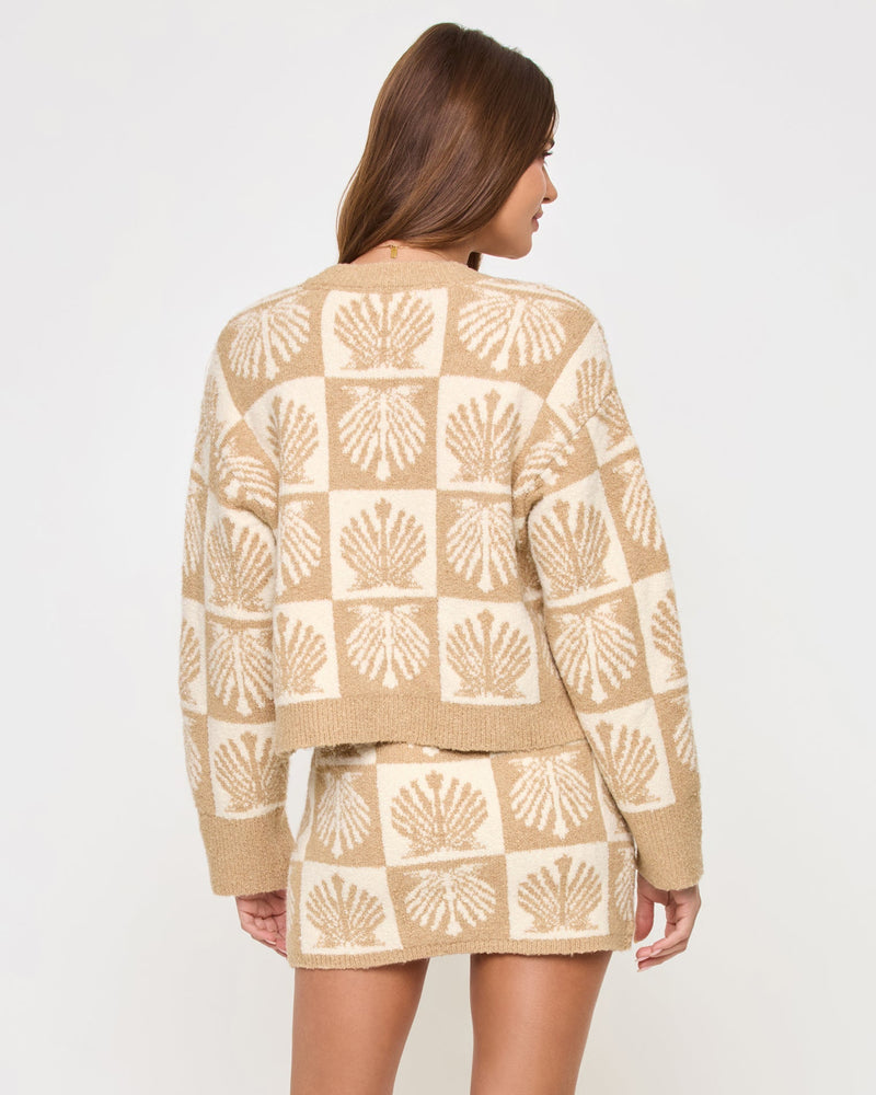 LSPACE - SHELL BE THERE CARDIGAN SEASHELL JACQUARD