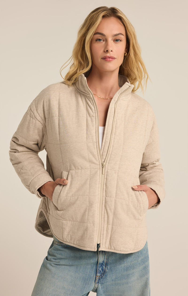 Z SUPPLY - BONFIRE JACKET HEATHER LATTE