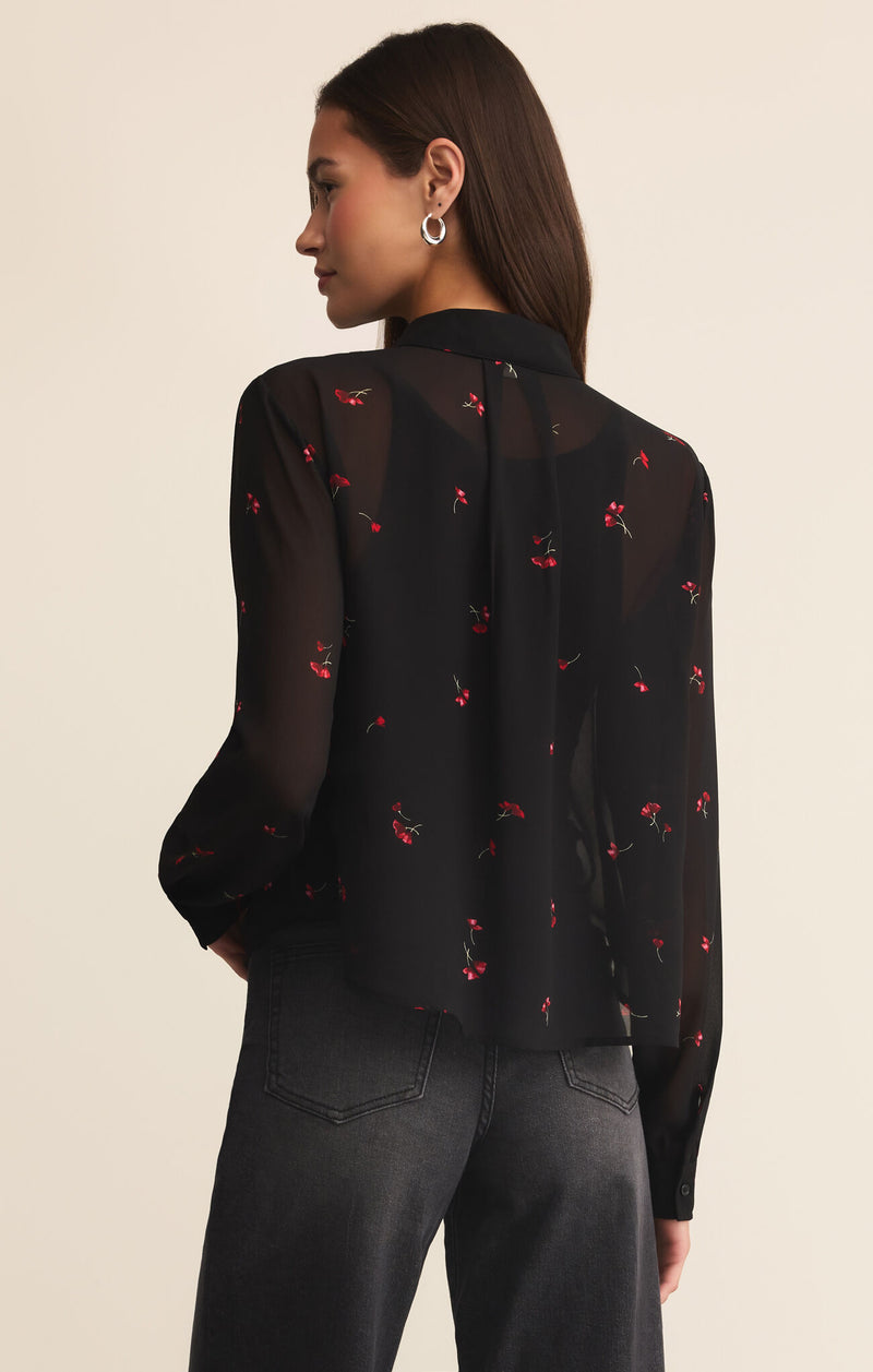Z SUPPLY - VIVIENNE RIO FLORAL TOP BLACK