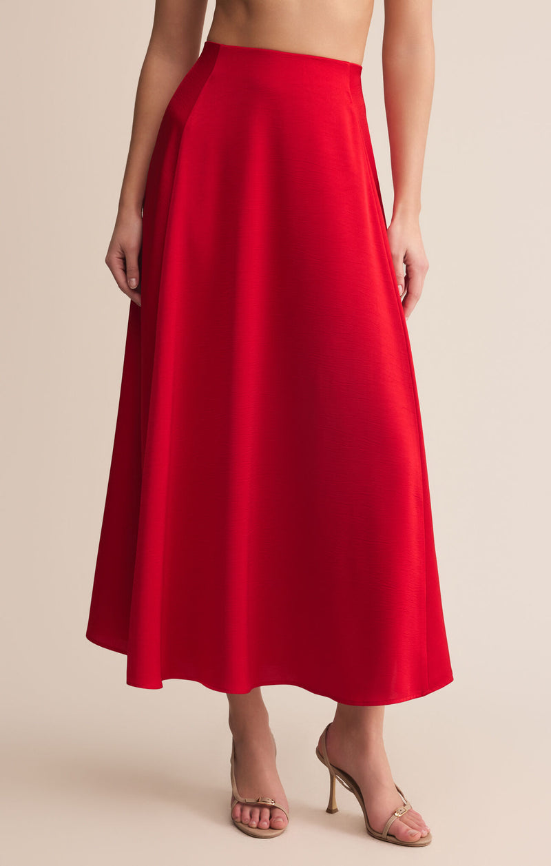 Z SUPLLY - NORTHPOINTE MIDI SKIRT FESTIVE RED