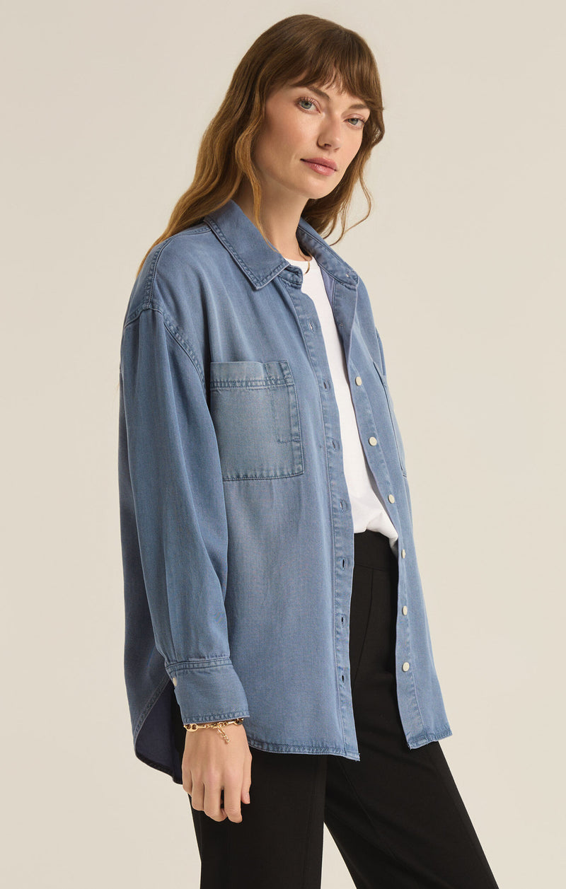 Z SUPPLY - COLBIE TOP CHAMBRAY