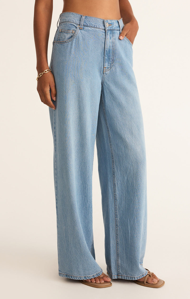 Z SUPPLY - MIA SOFT LUXE DENIM PANT LIGHT WEIGHT LIGHT VINTAGE INDIGO