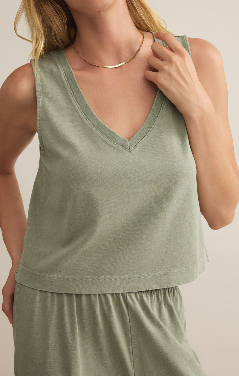 Z SUPPLY - SLOANE V NECK TOP AVOCADO