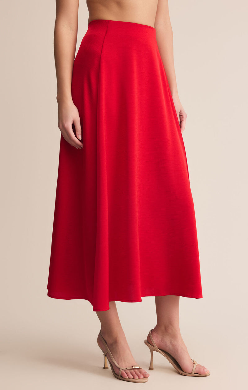 Z SUPLLY - NORTHPOINTE MIDI SKIRT FESTIVE RED