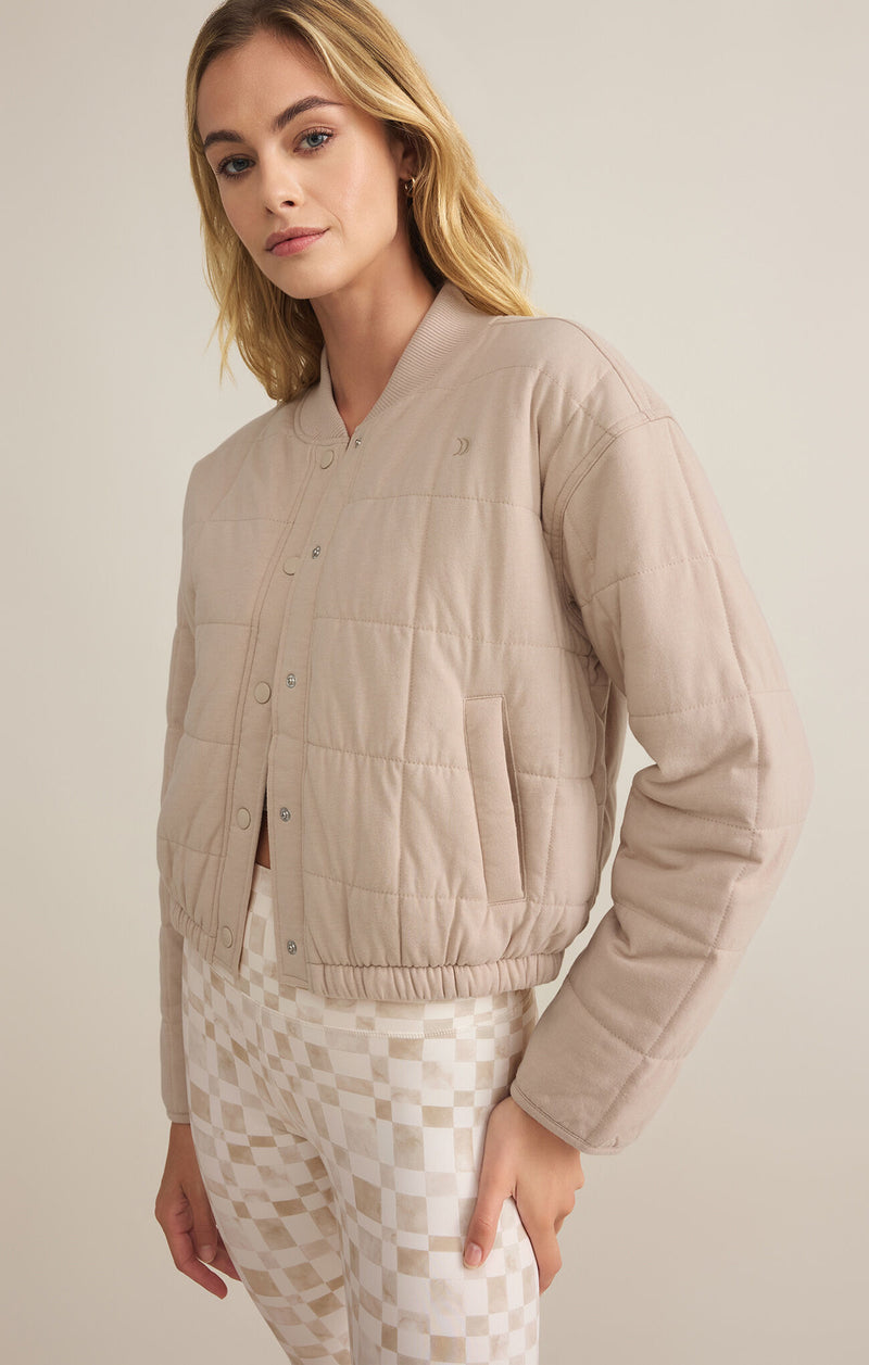 Z SUPPLY - LA JOLLA QUILTED JACKET MUSHROOM