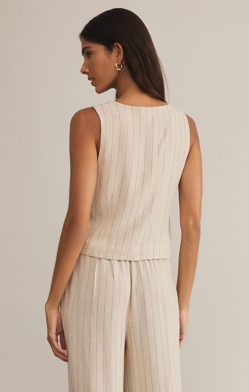 Z SUPPLY - BELFORT PINSTRIPE LINEN VEST