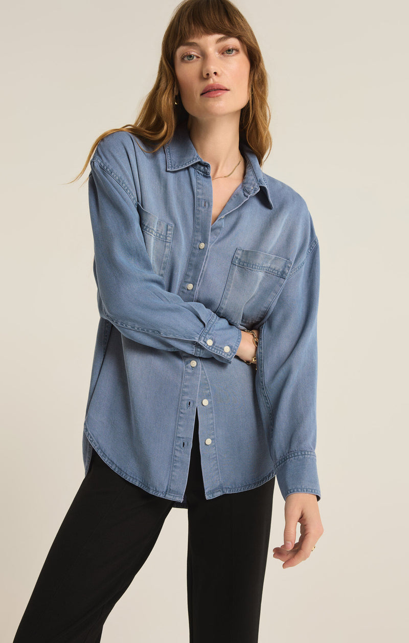 Z SUPPLY - COLBIE TOP CHAMBRAY