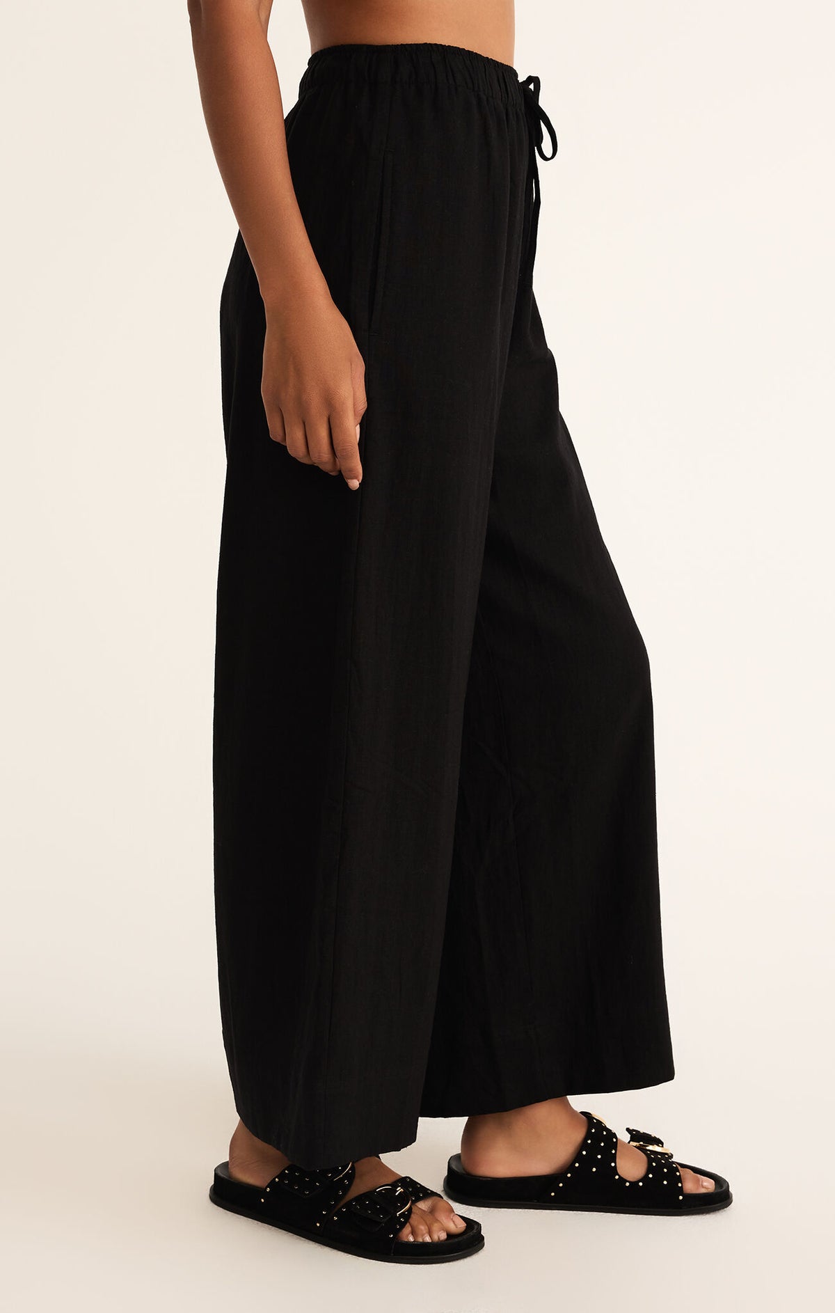 Z SUPPLY - EASTON TEXTURED LINEN PANT BLACK – swirlboutique