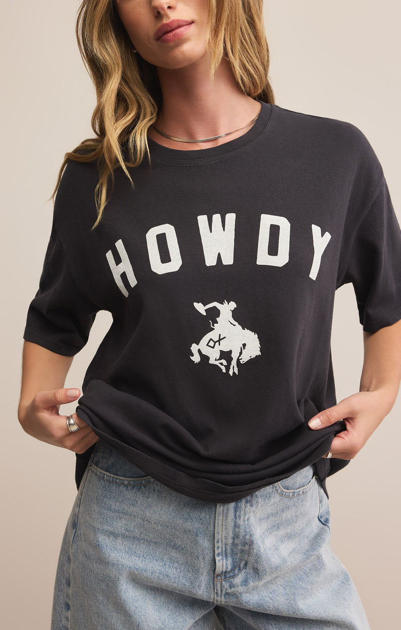 Z SUPPLY - HOWDY SO CAL OVERSIZED TEE BLACK SAND