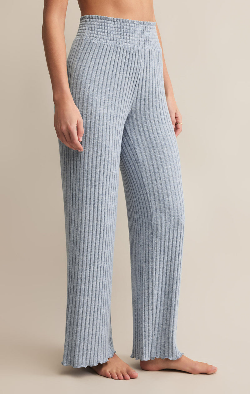 Z SUPPLY - DAWN SMOCKED RIB PANT LIGHT DENIM