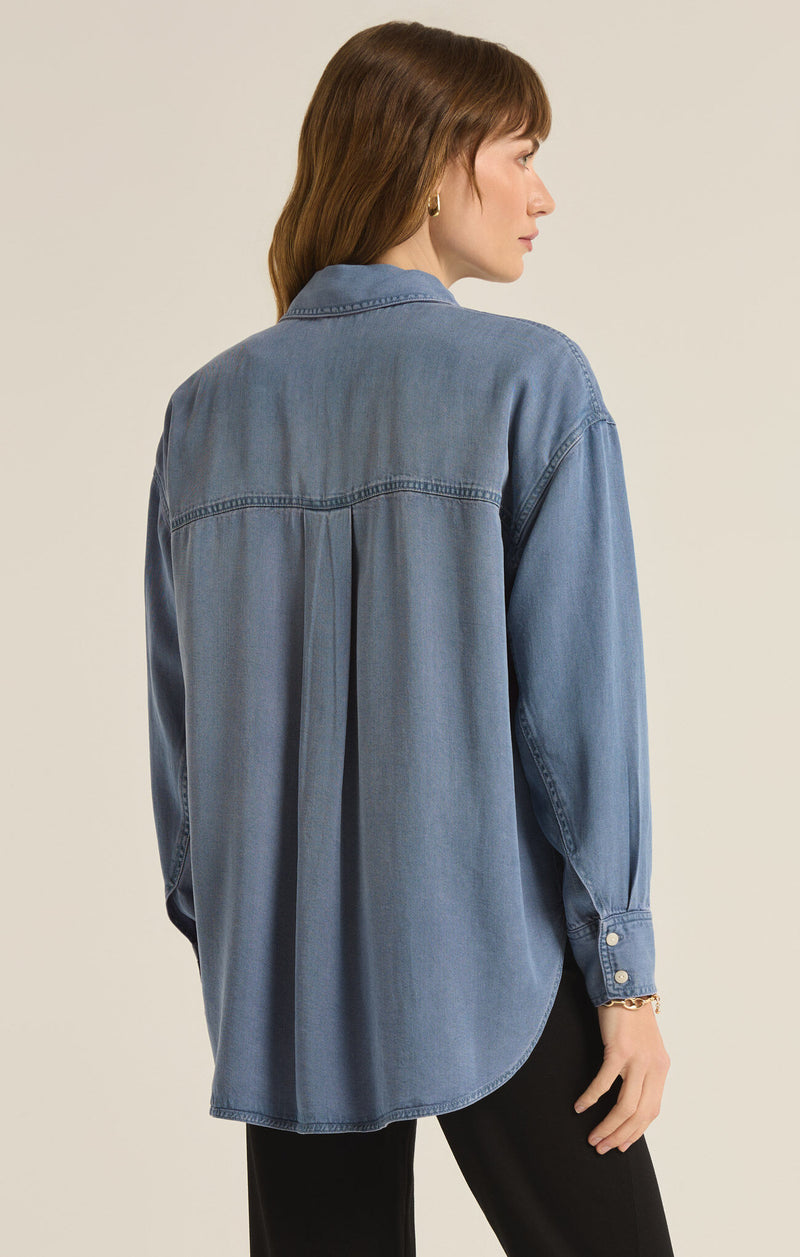 Z SUPPLY - COLBIE TOP CHAMBRAY