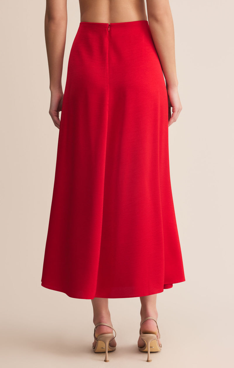Z SUPLLY - NORTHPOINTE MIDI SKIRT FESTIVE RED
