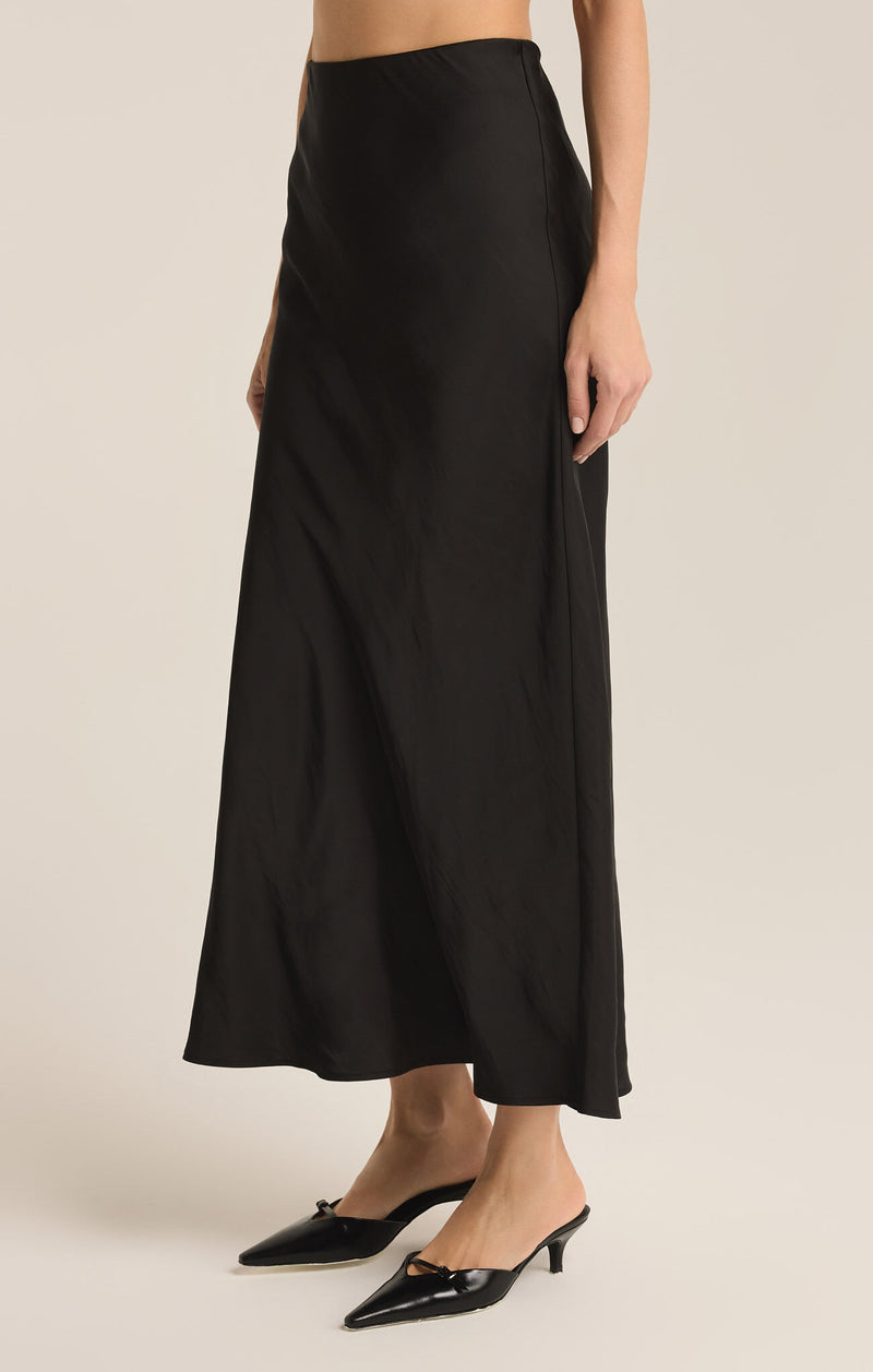 Z SUPPLY - EUROPA POLY SHEEN SKIRT BLACK