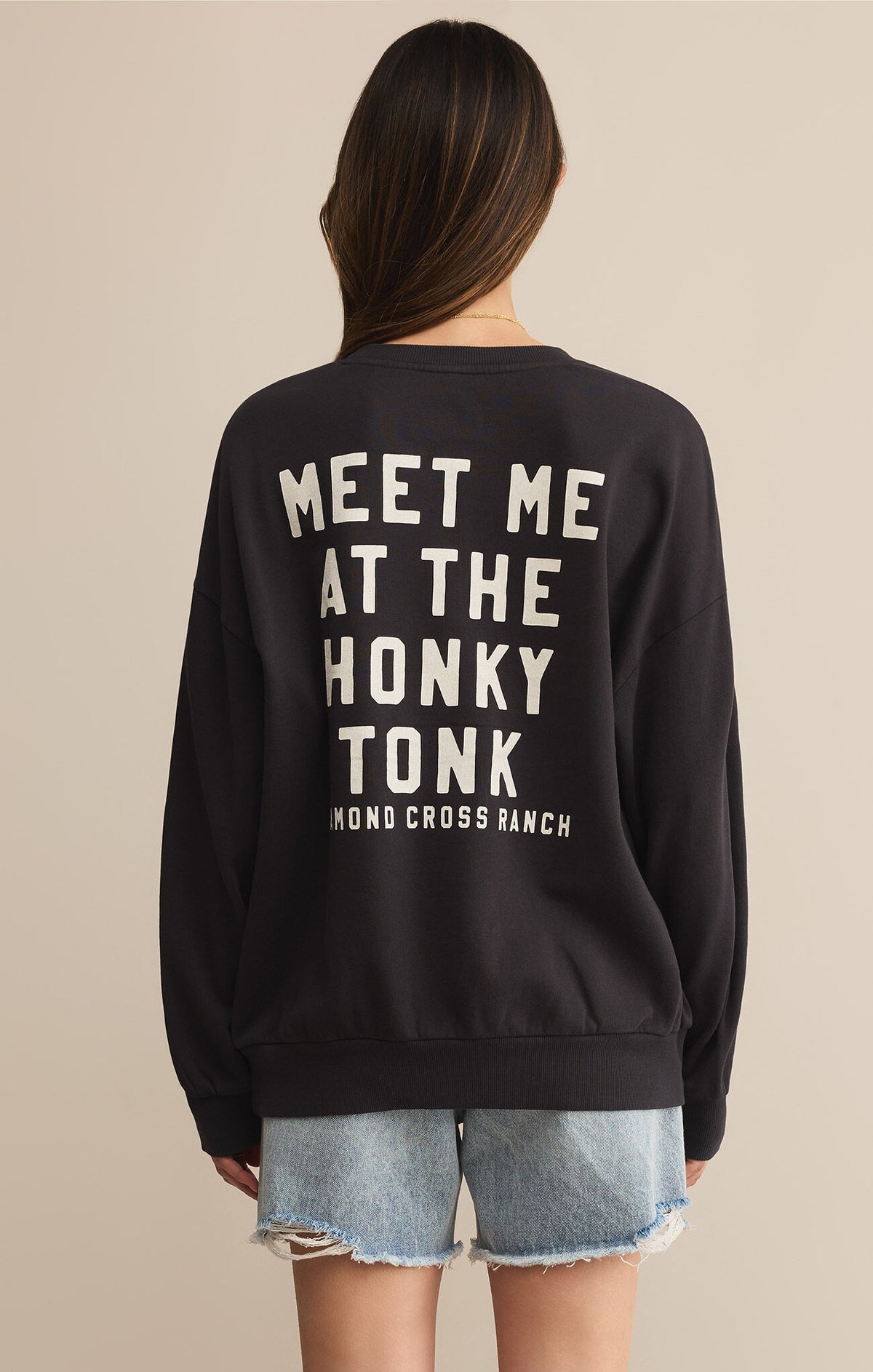 トップス jikkey Z SUPPLY - GIDDY UP SUNDAY SWEATSHIRT BLACK SAND – swirlboutique