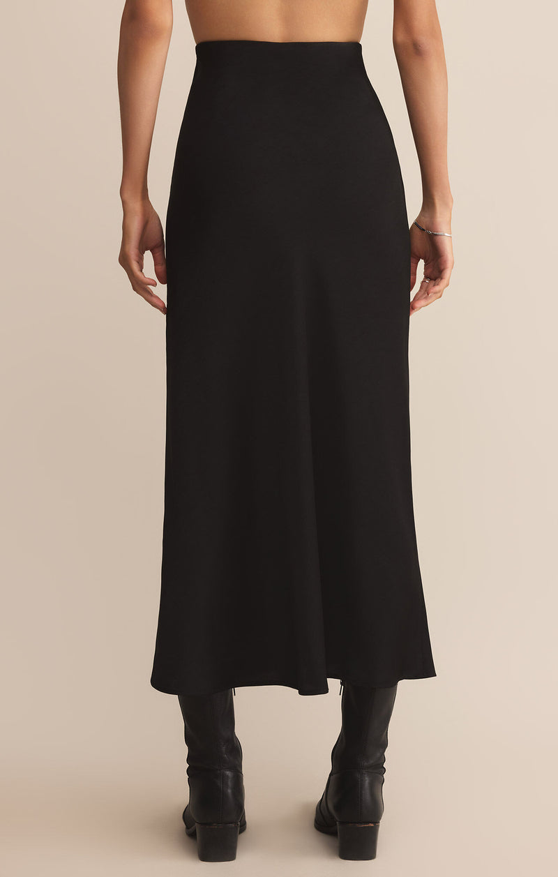 Z SUPPLY - IZABEL LUXE SATIN SKIRT BLACK
