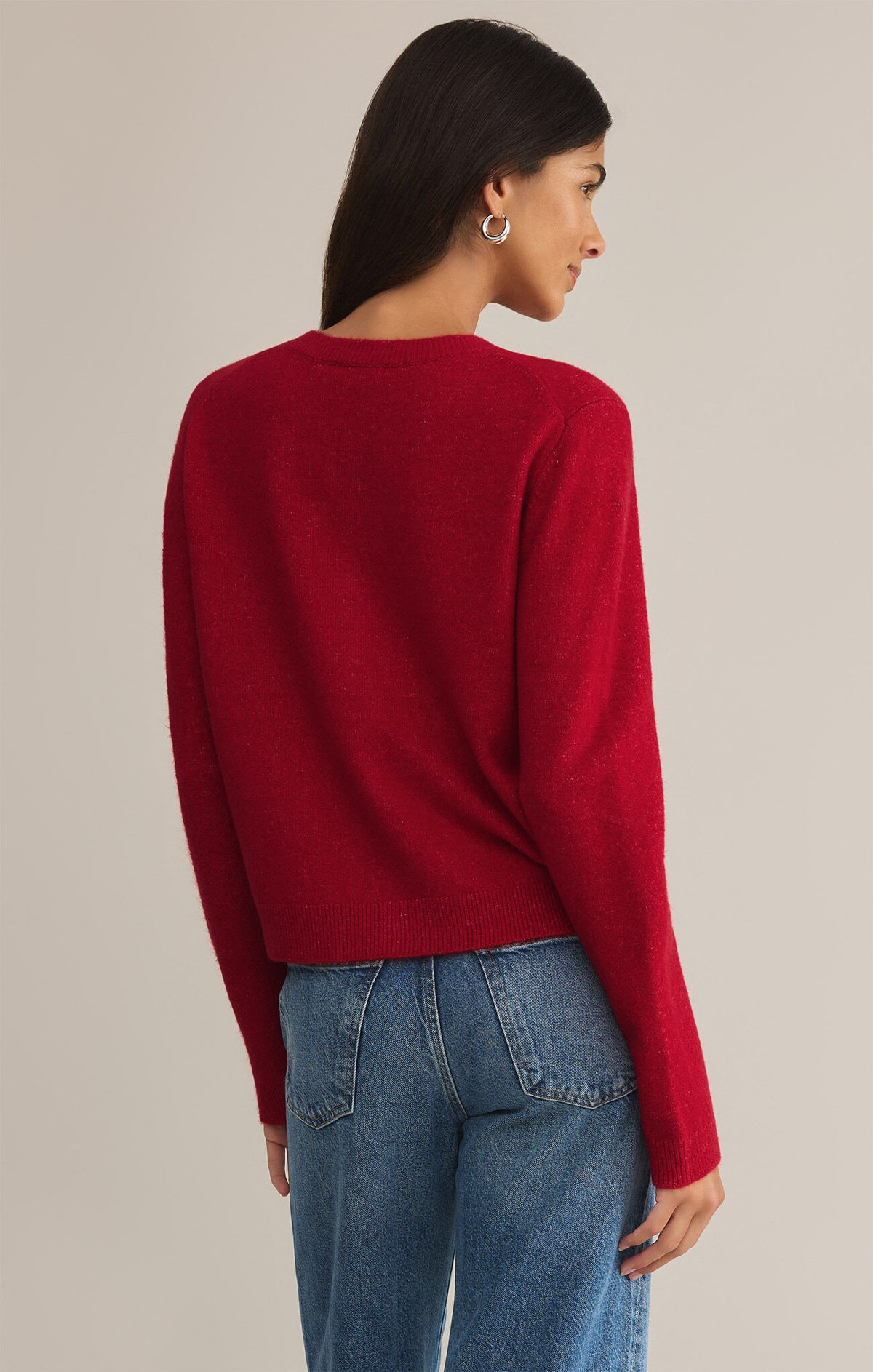 トップス andequal unique button cardigan red ganni-ladies-racing-red-mohair