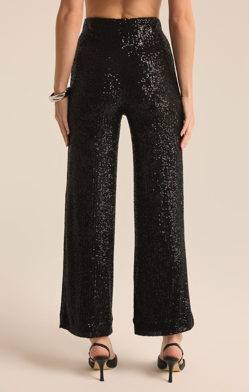 Z SUPPLY - SKYLAR SEQUIN CROPPED PANT BLACK