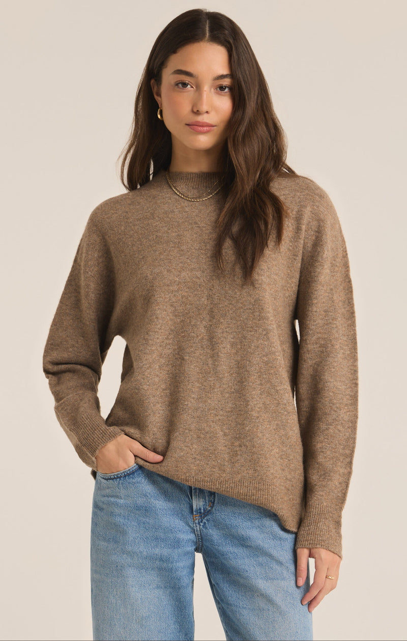 Z SUPPLY - GIA CREW NECK SWEATER CHAI