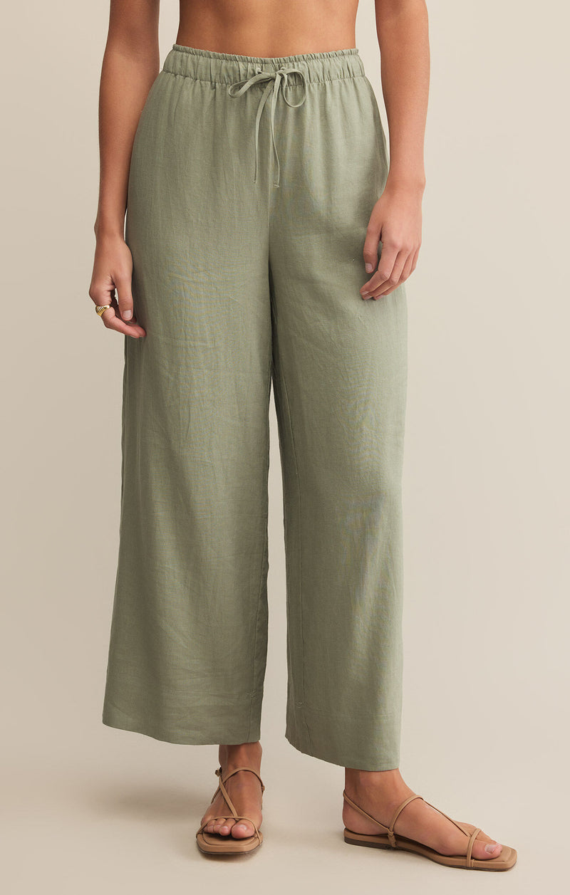Z SUPPLY - EASTON TEXTURED LINEN PANT AVOCADO