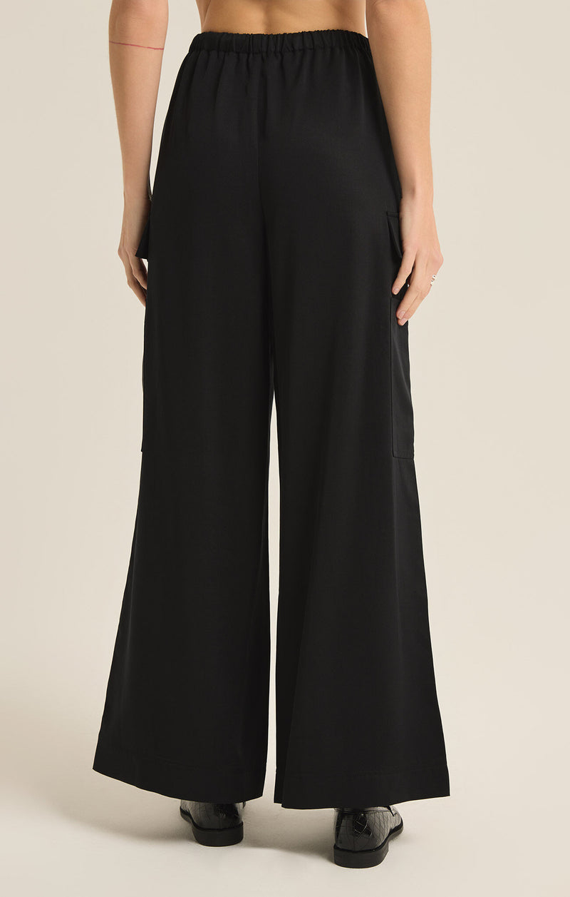 Z SUPPLY - RENEGADE WIDE LEG MARGO PANT BLACK