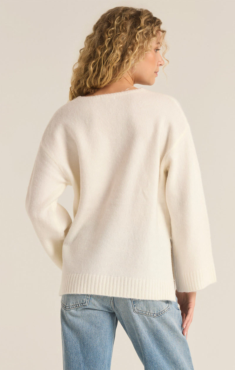 Z SUPPLY - MODERN V NECK SWEATER SEA SALT