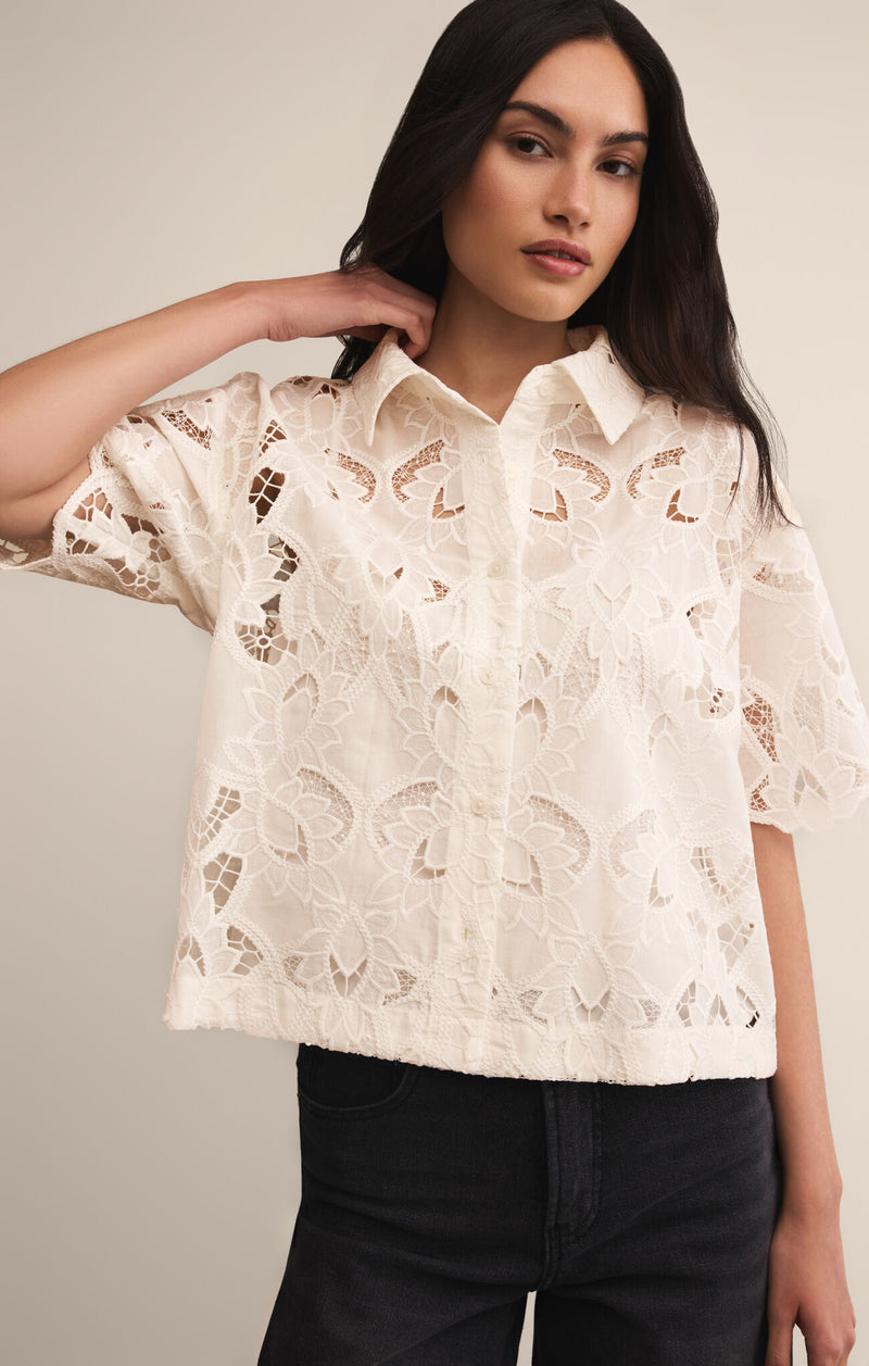 Z SUPPLY - MIDNIGHT LACE TOP CLOUD