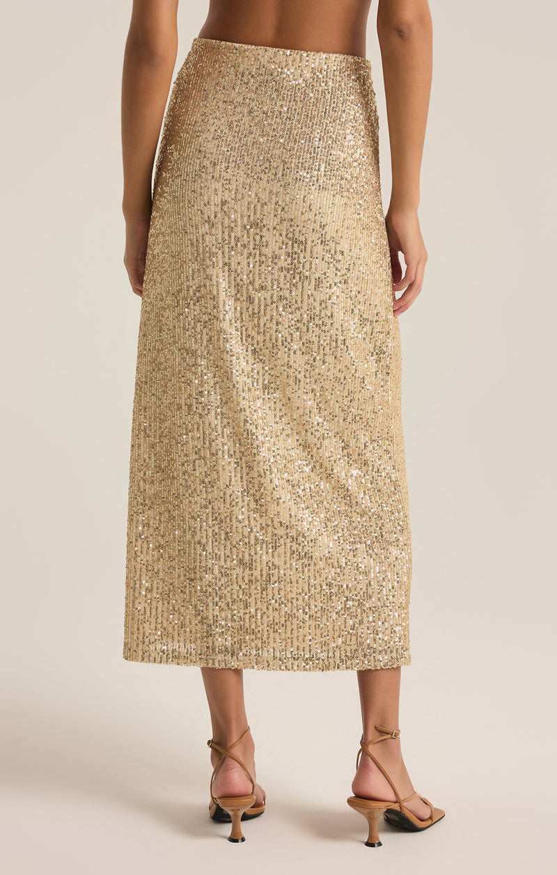 Z SUPPLY - SATURN SEQUIN MIDI SKIRT CHAMPAGNE