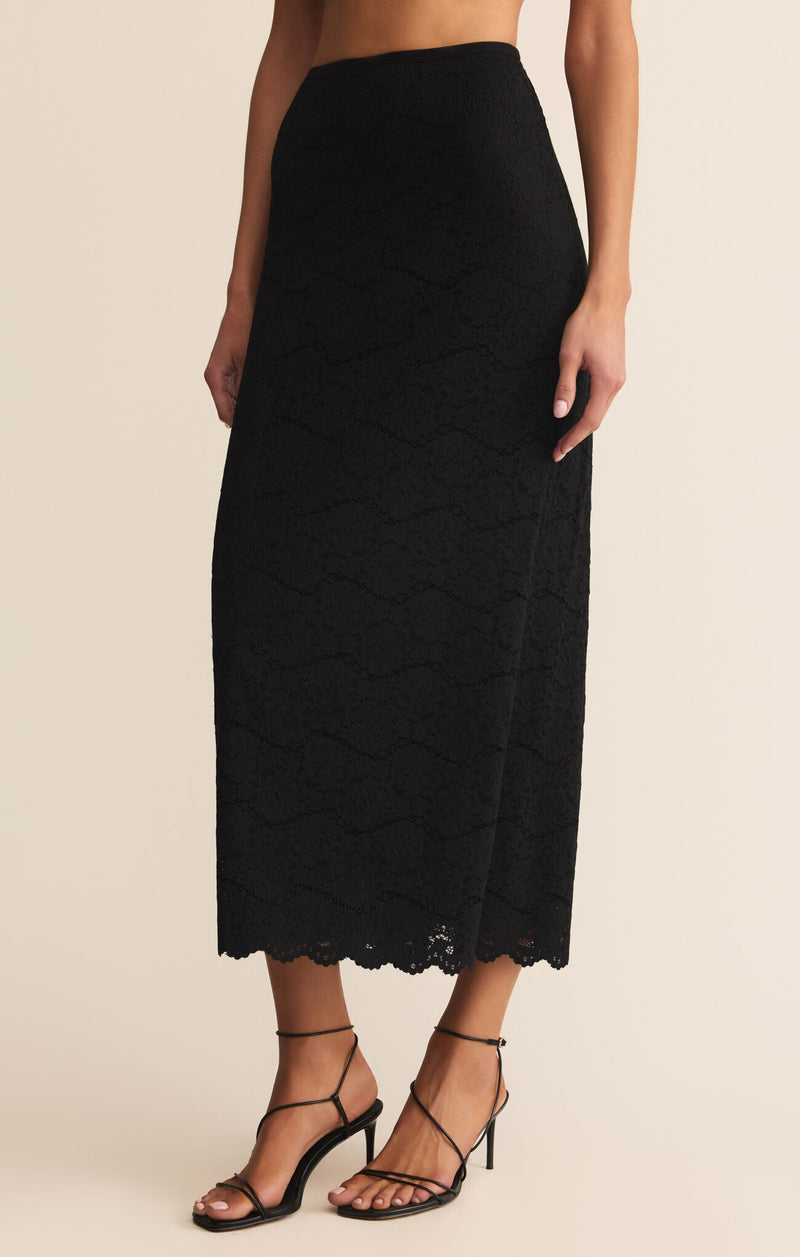 Z SUPPLY - VIA LACE MIDI SKIRT BLACK