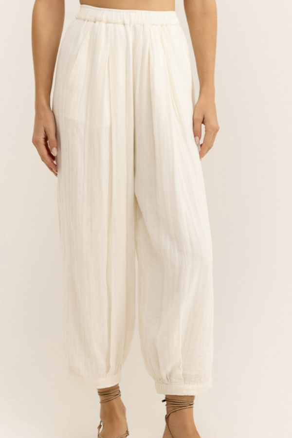 Z SUPPLY - STEP OUT GAUZE PANT OFF WHITE