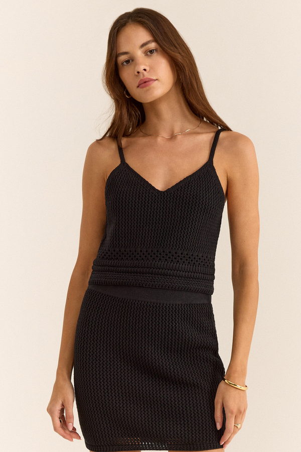 Z SUPPLY - EMBRIE CROCHET TANK BLACK