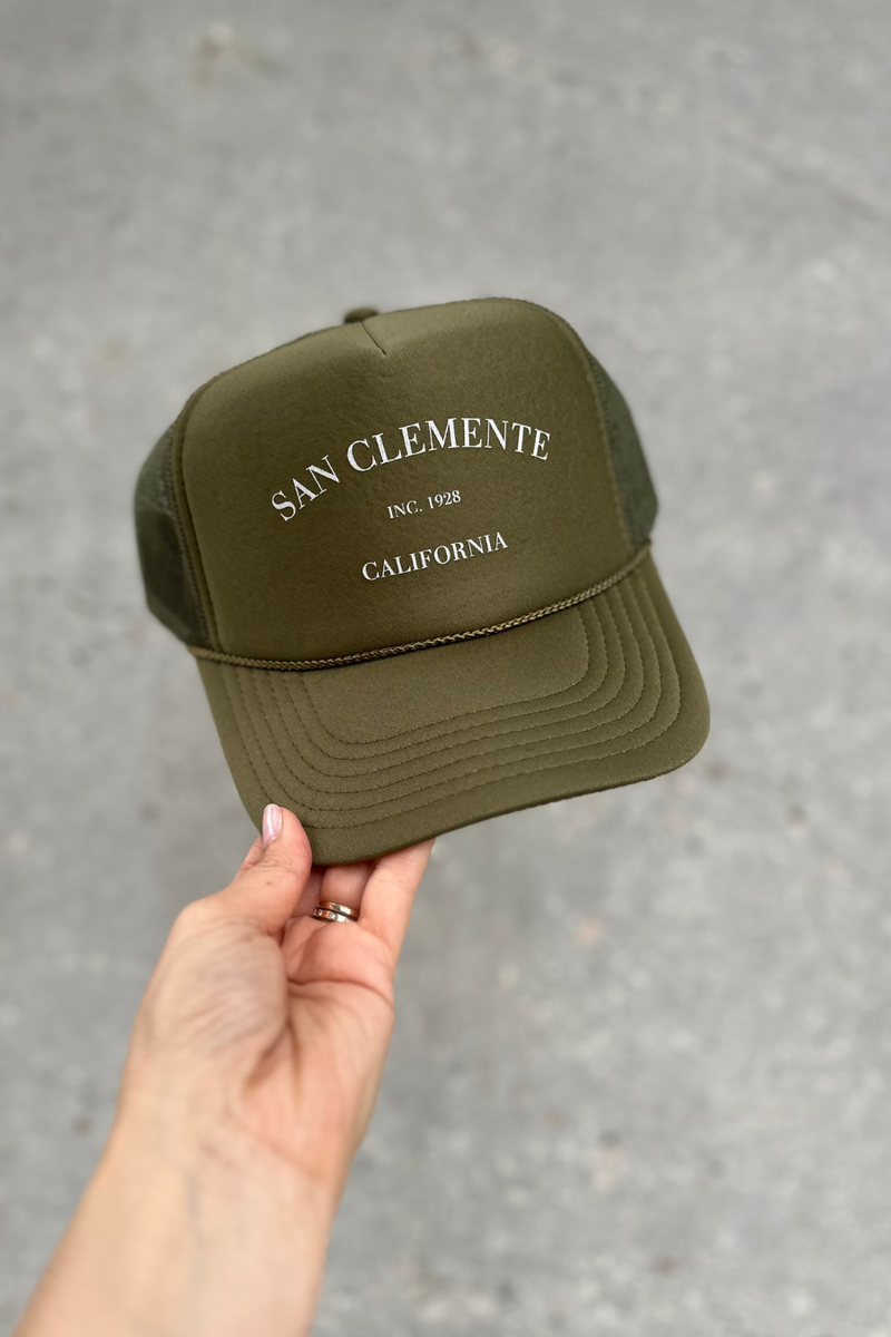 NFM - HOMETOWN TRUCKER HAT SAN CLEMENTE OLIVE