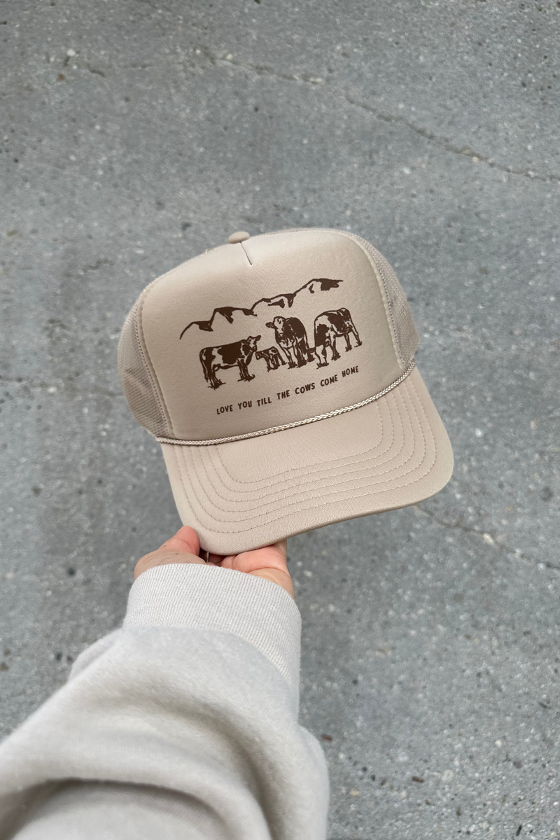 NFM - COWS COME HOME TRUCKER HAT SAND