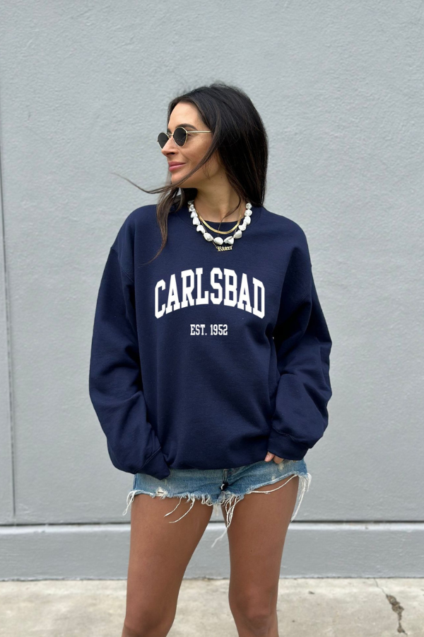SWIRL SOCIETY - HOMETOWN CARLSBAD CREWNECK NAVY WHITE