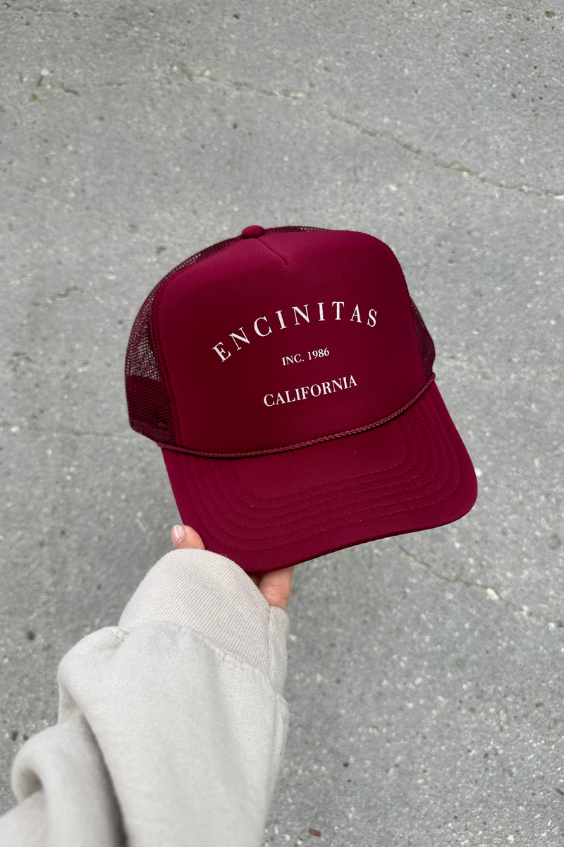 NFM - HOMETOWN TRUCKER HAT ENCINITAS BORDEAUX