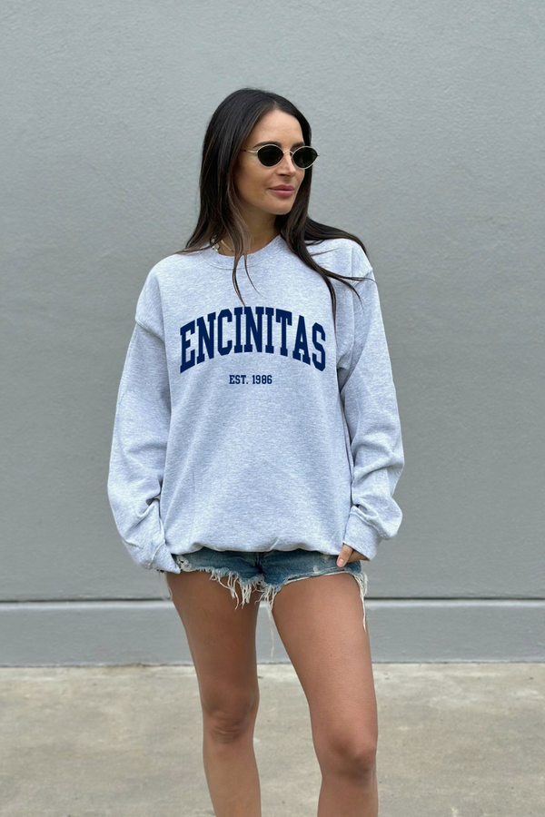 SWIRL SOCIETY - HOMETOWN ENCINITAS CREWNECK ASH GREY NAVY