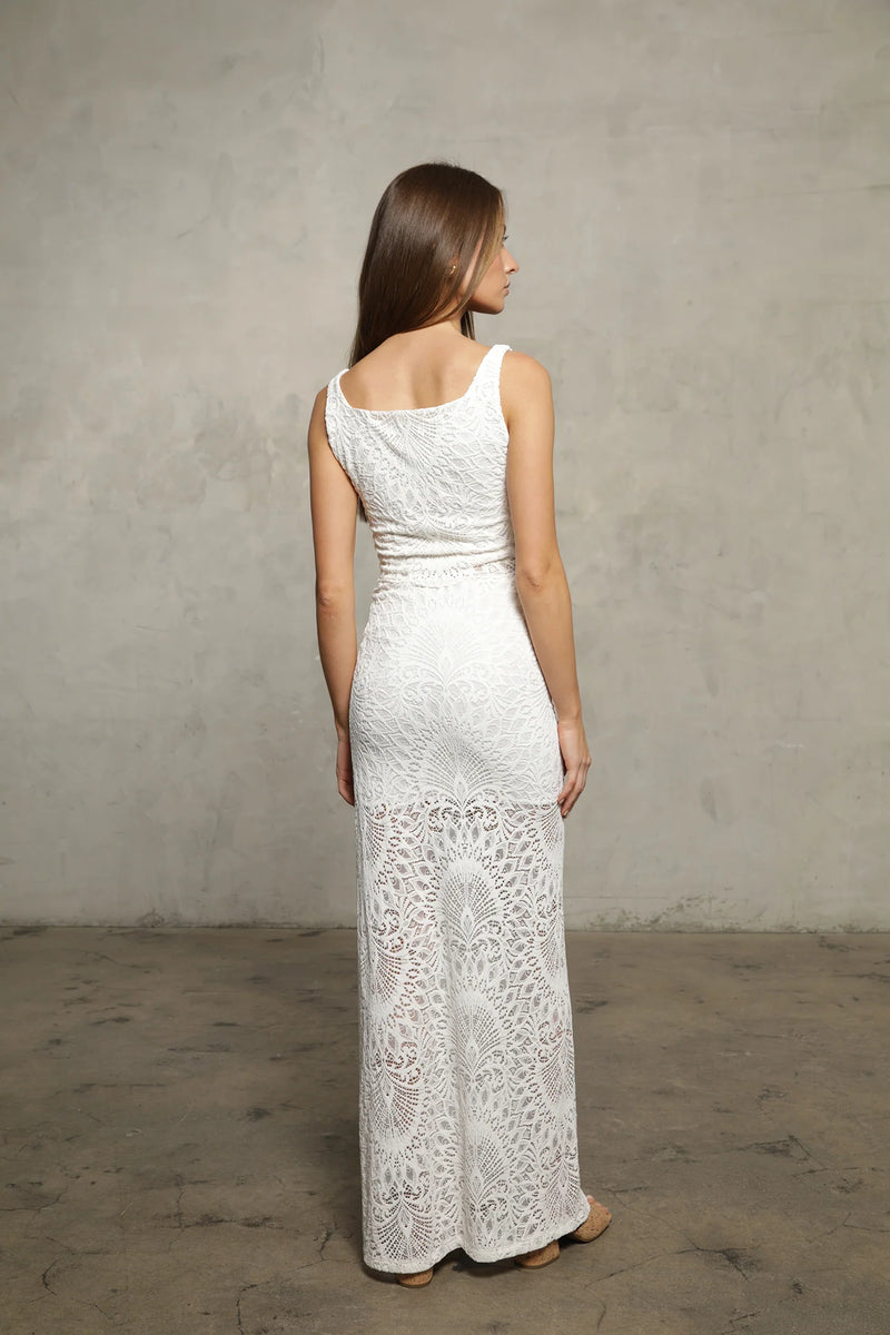 NIGHTCAP - LANAI LACE TANK DOVE