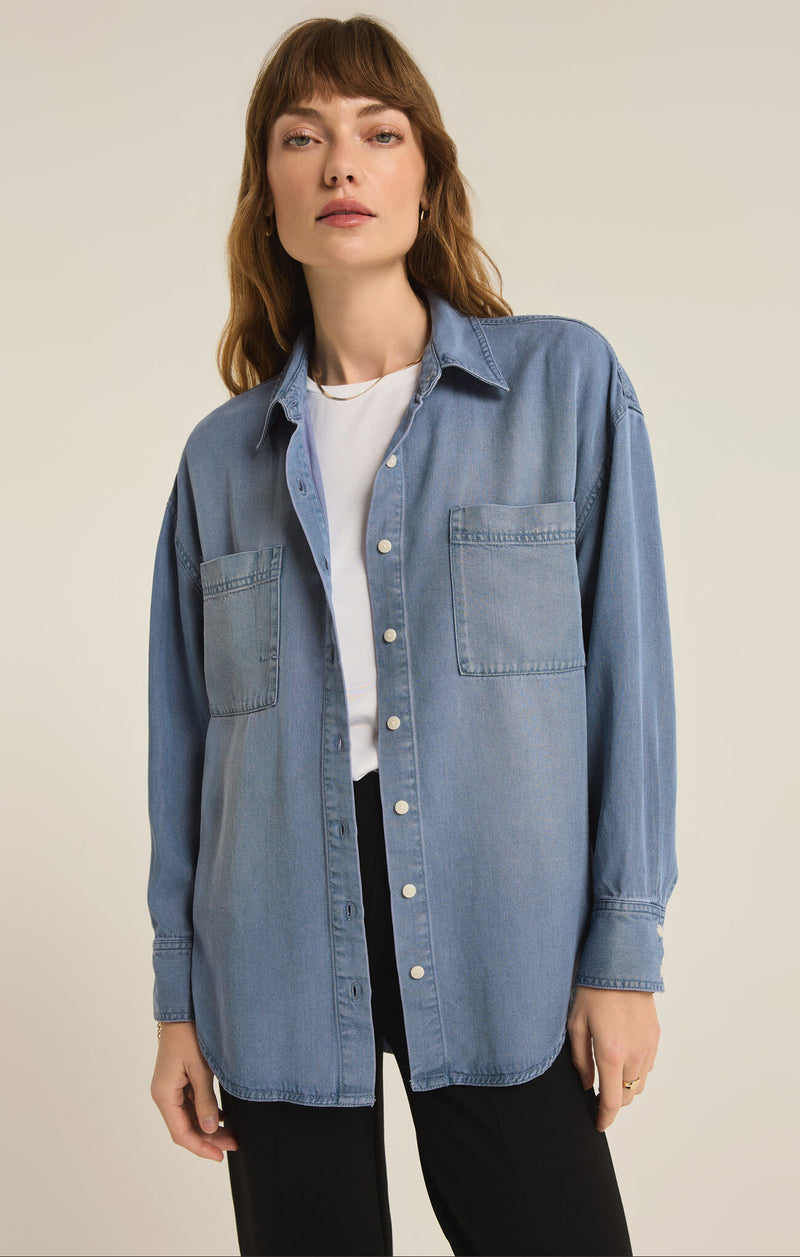 Z SUPPLY - COLBIE TOP CHAMBRAY