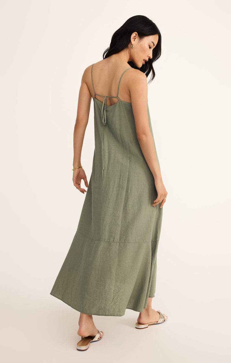 Z SUPPLY - COAST LINEN MAXI DRESS AVOCADO