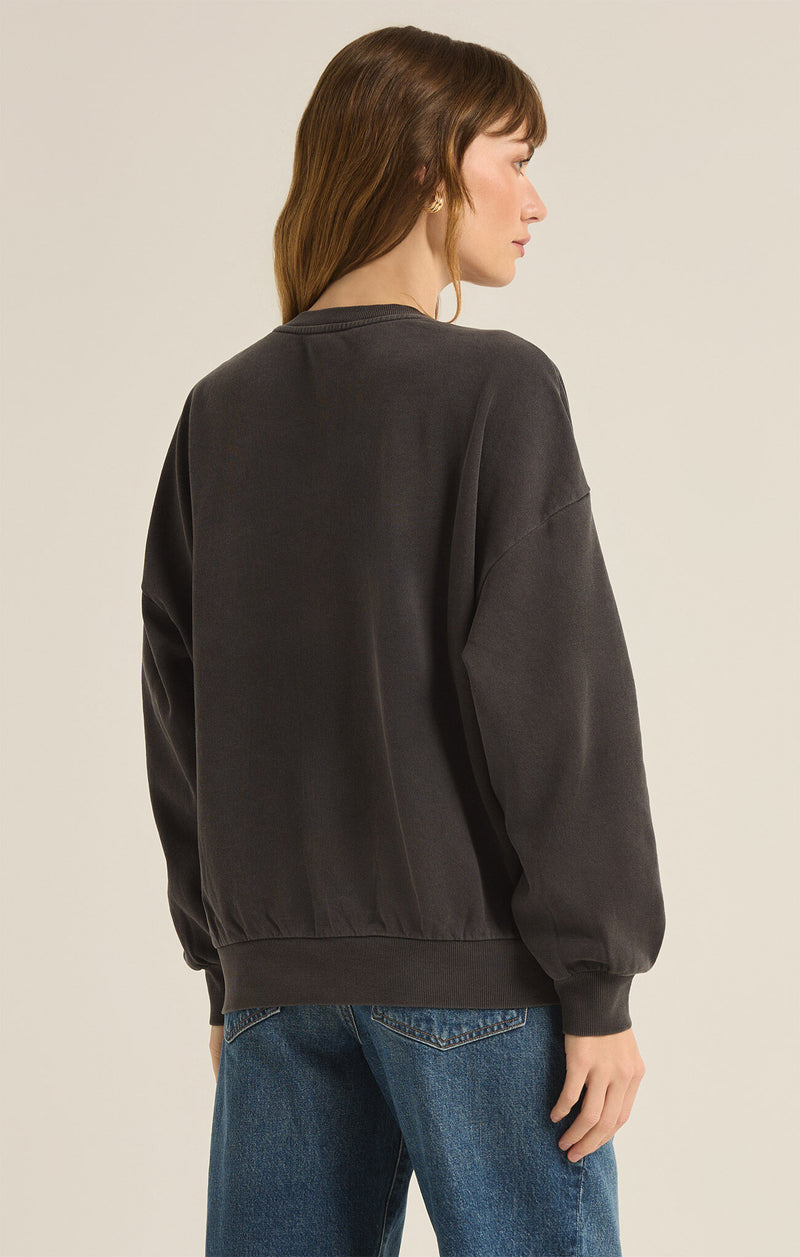 Z SUPPLY - WINE CLUB SUNDAY SWEATSHIRT BLACK SAND