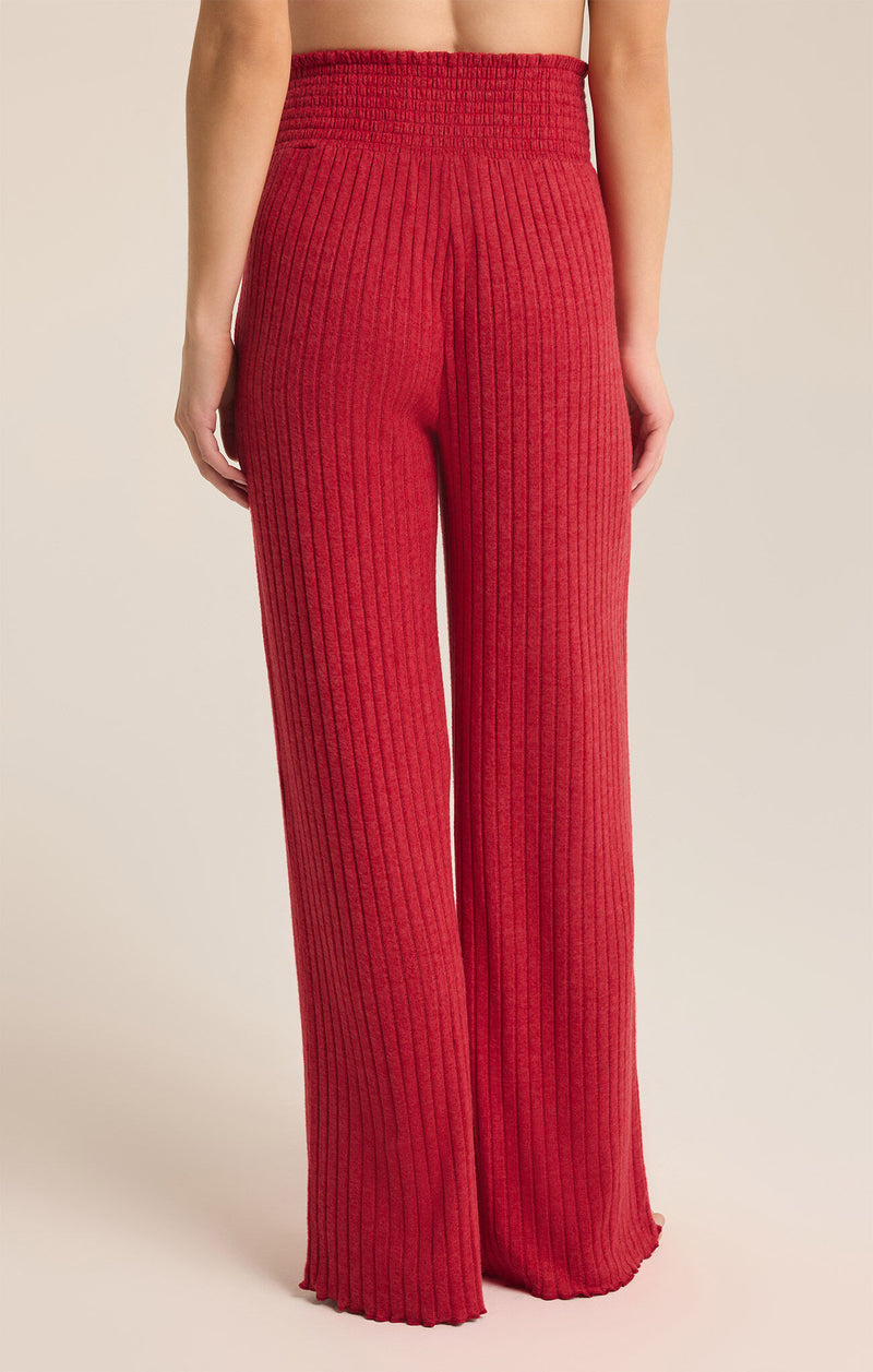 Z SUPPLY - DAWN SMOCKED RIB PANT HAUTE RED