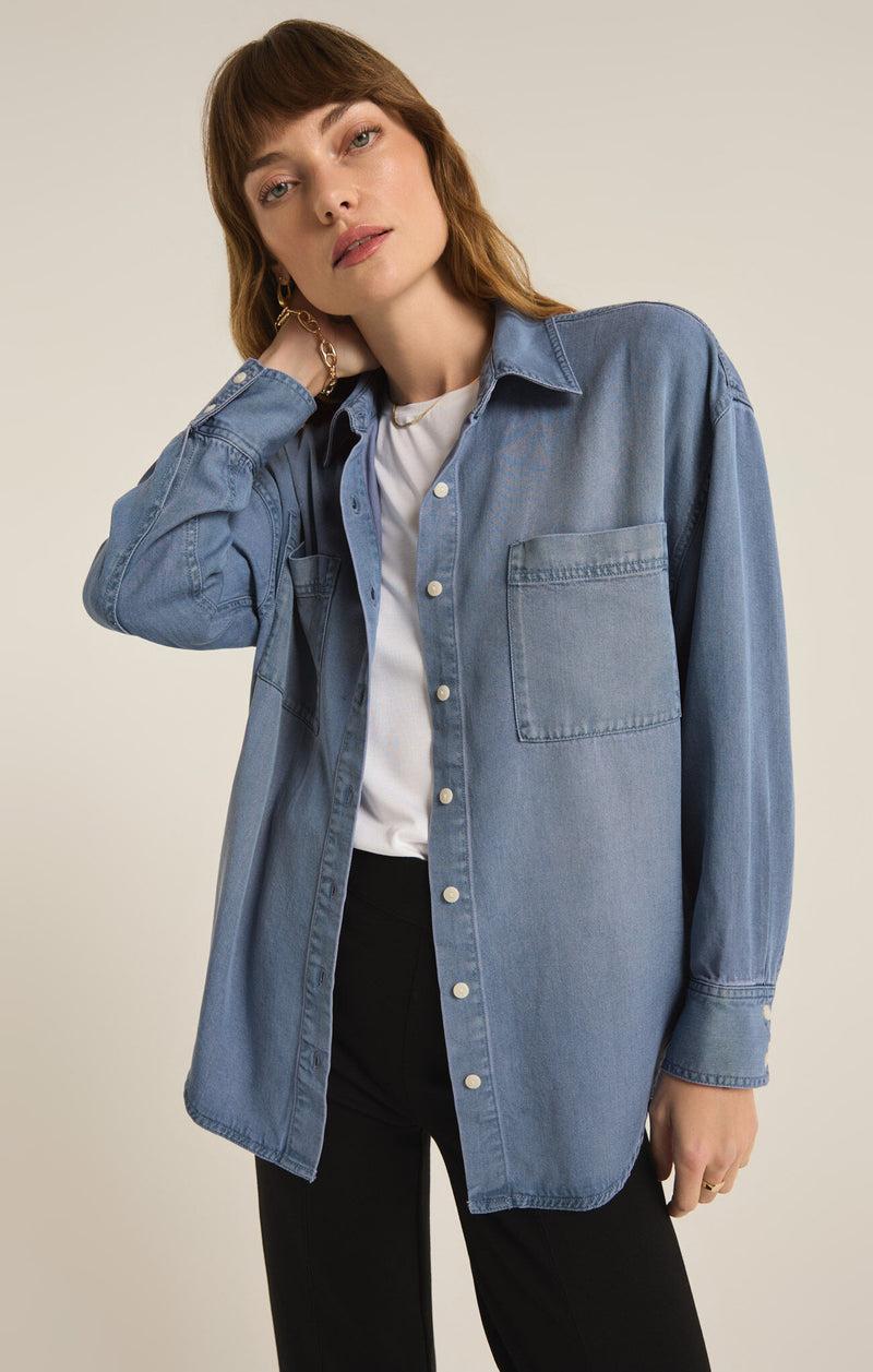 Z SUPPLY - COLBIE TOP CHAMBRAY