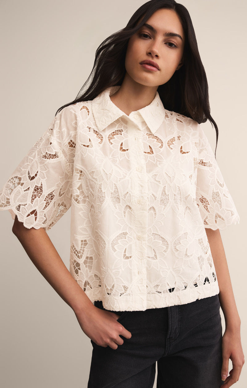 Z SUPPLY - MIDNIGHT LACE TOP CLOUD