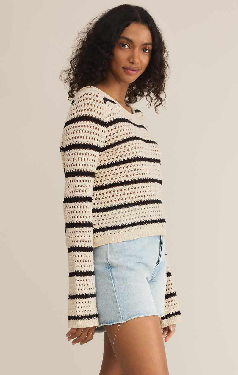 Z SUPPLY - KIT STRIPE CROCHET SWEATER