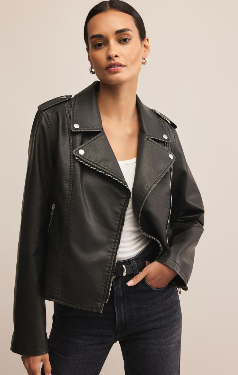 Z SUPPLY - ALCHEMY MOTO FAUX LEATHER JACKET